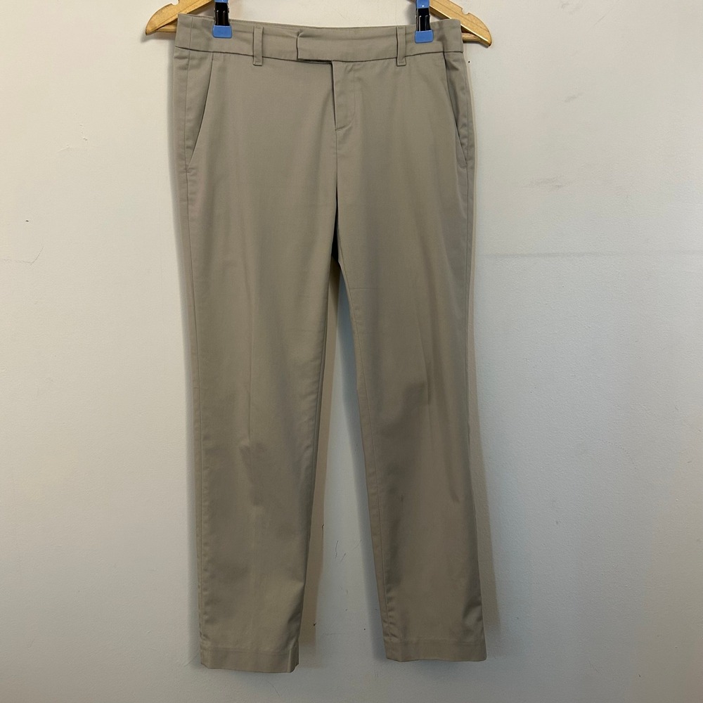 Uniqlo Khaki Chino Pants Womens Straight Leg Tan Business Casual‎ Trousers 0